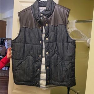 True Religion leather vest